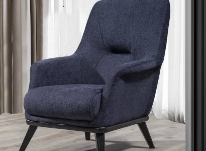 Stylish armchair blue color modern furniture in living room luxury textile new
